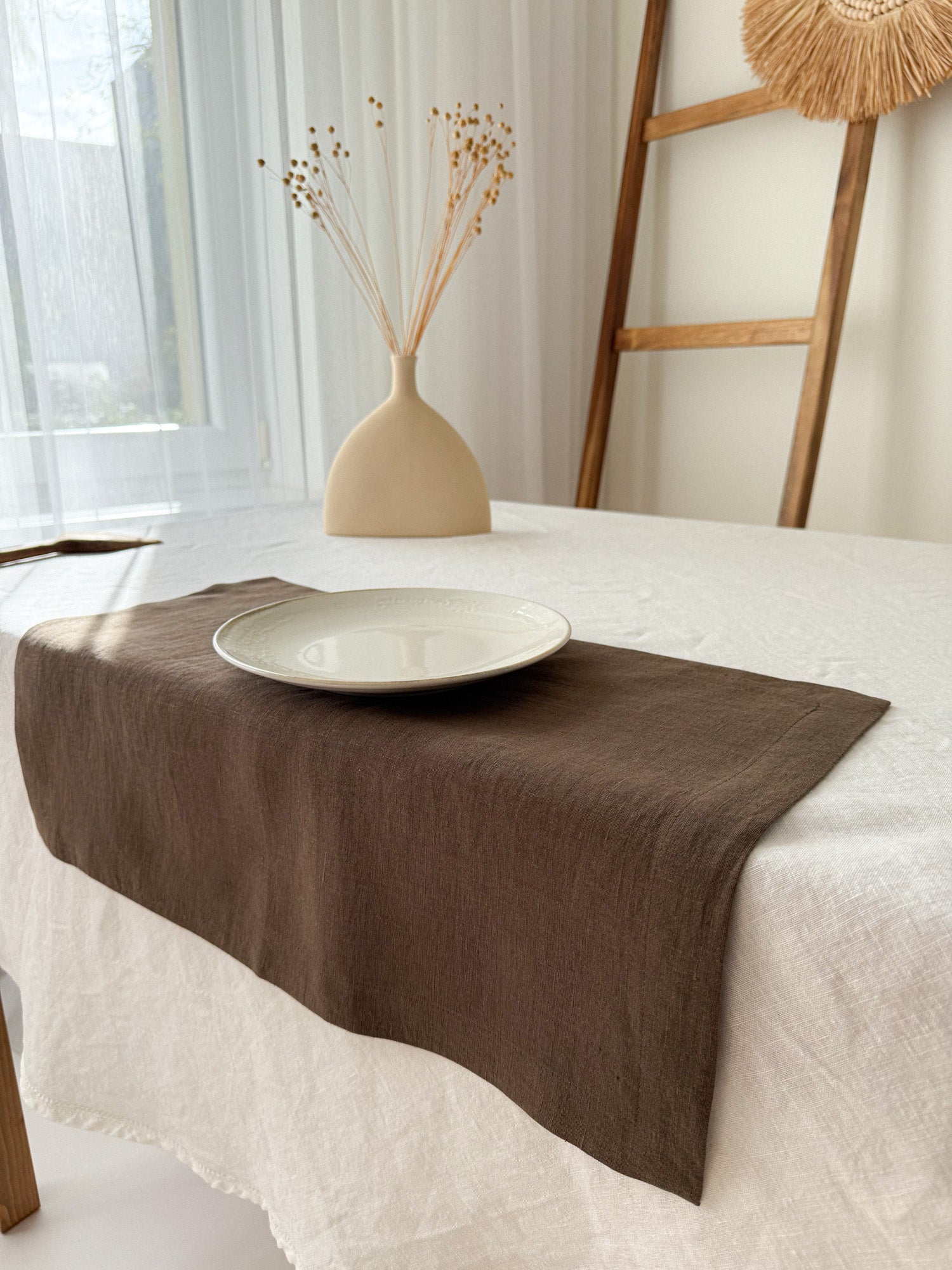 Set de table en lin marron