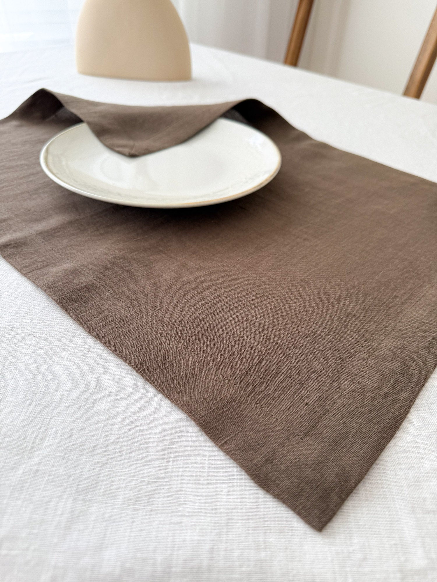 Set de table en lin marron