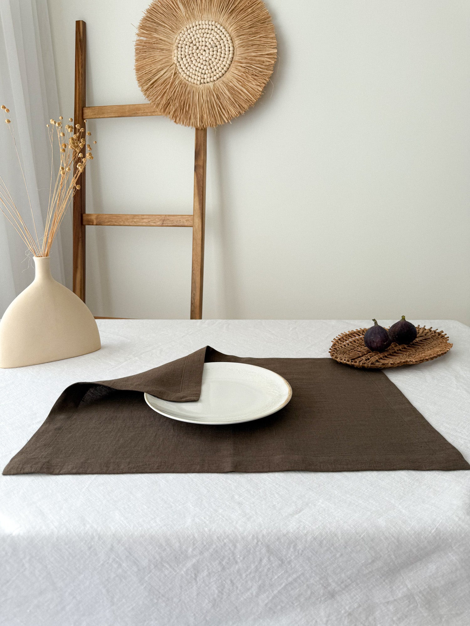 Set de table en lin marron