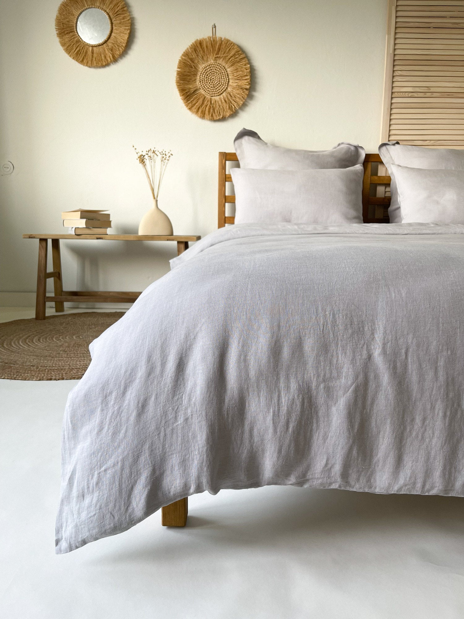 Housse De Couette En Lin 100 Europ en Gris Clair Housse De Couette En Lin 100 Europ en Gris Clair