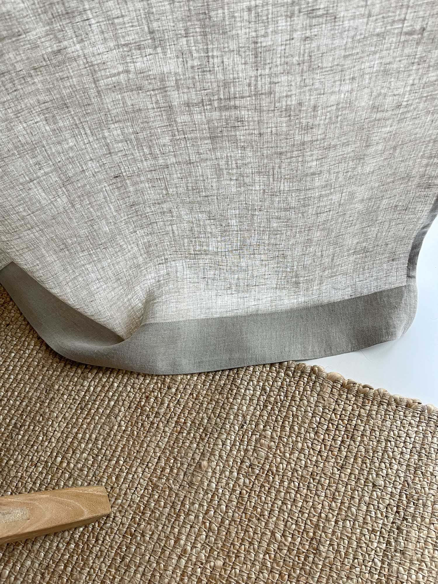 Paire de rideaux en lin lavé de poids moyen - Beige