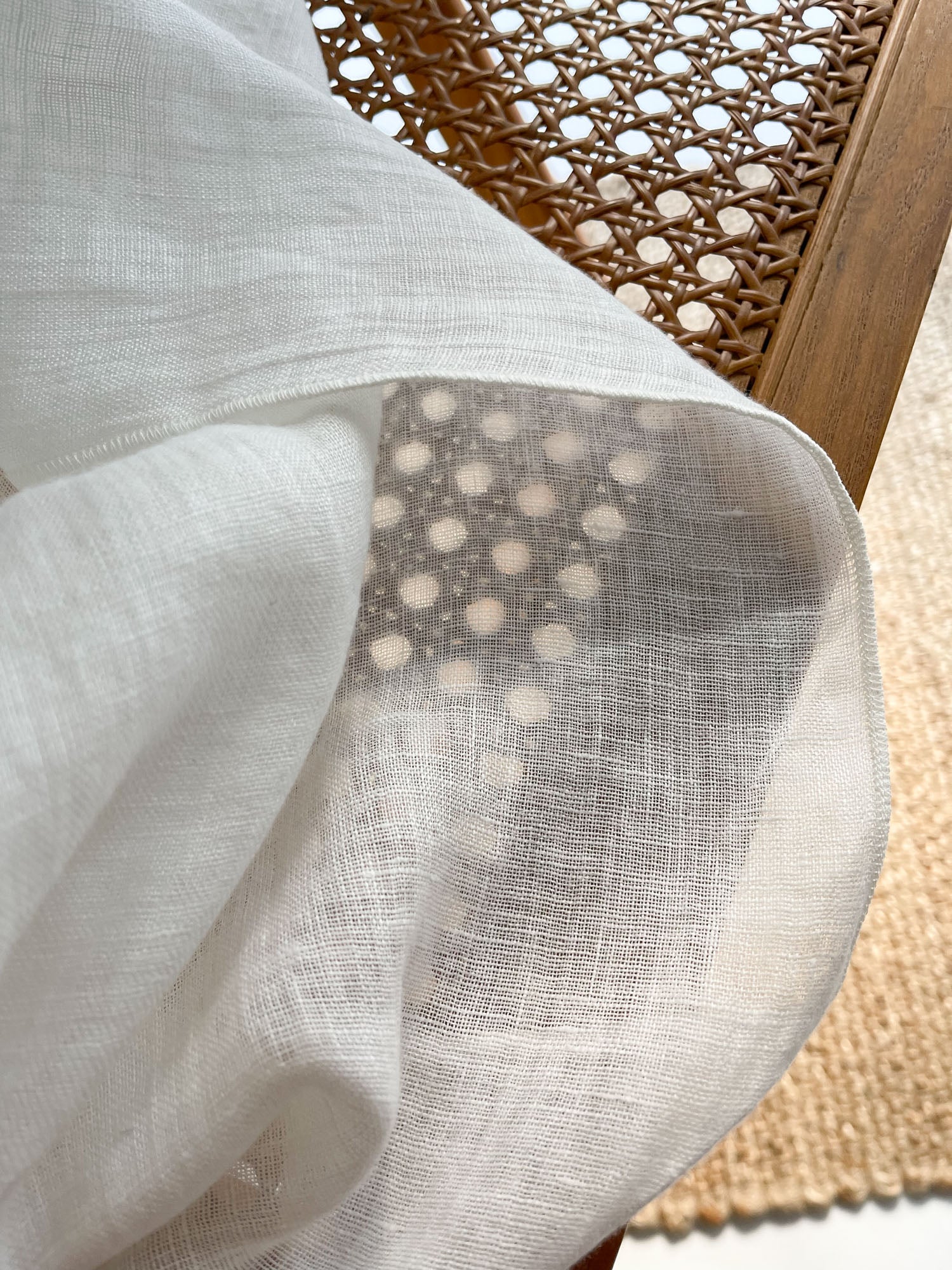 Rideau en gaze de lin lavé - Blanc Cassé, 1 pièce