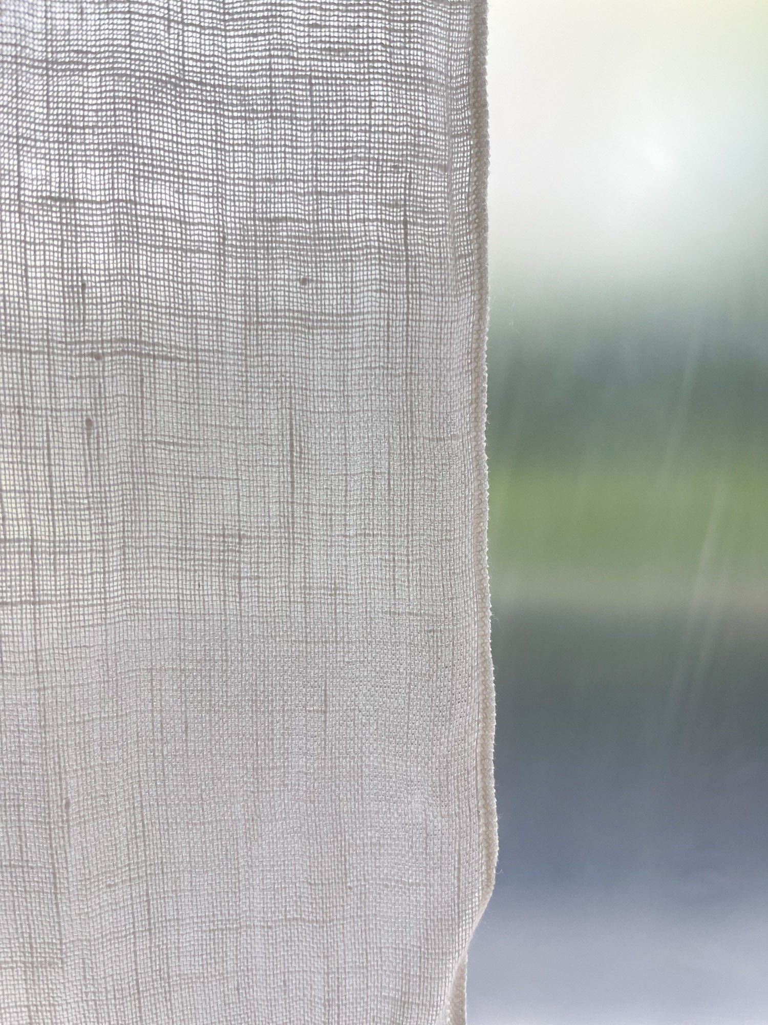 Rideau en gaze de lin lavé - Blanc Cassé, 1 pièce