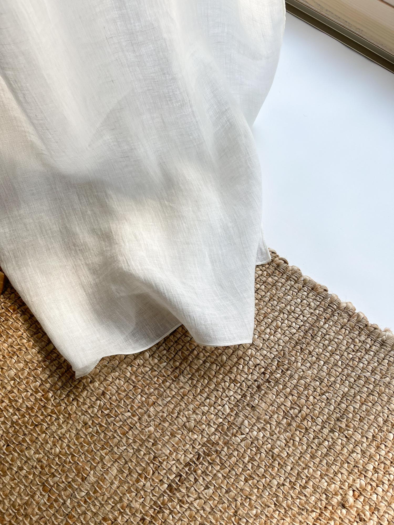 Rideau en gaze de lin lavé - Blanc Cassé, 1 pièce
