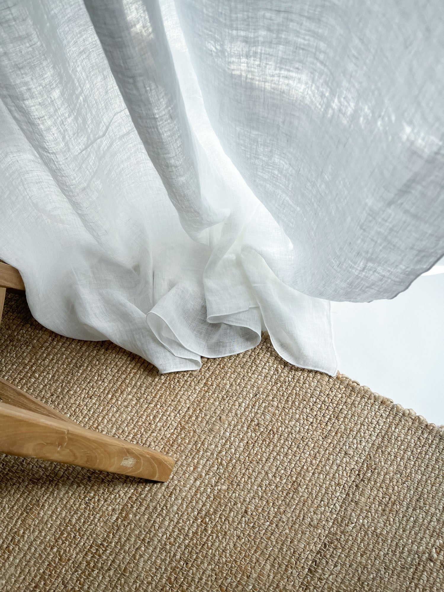 Rideau en gaze de lin lavé - Blanc, 1 pièce