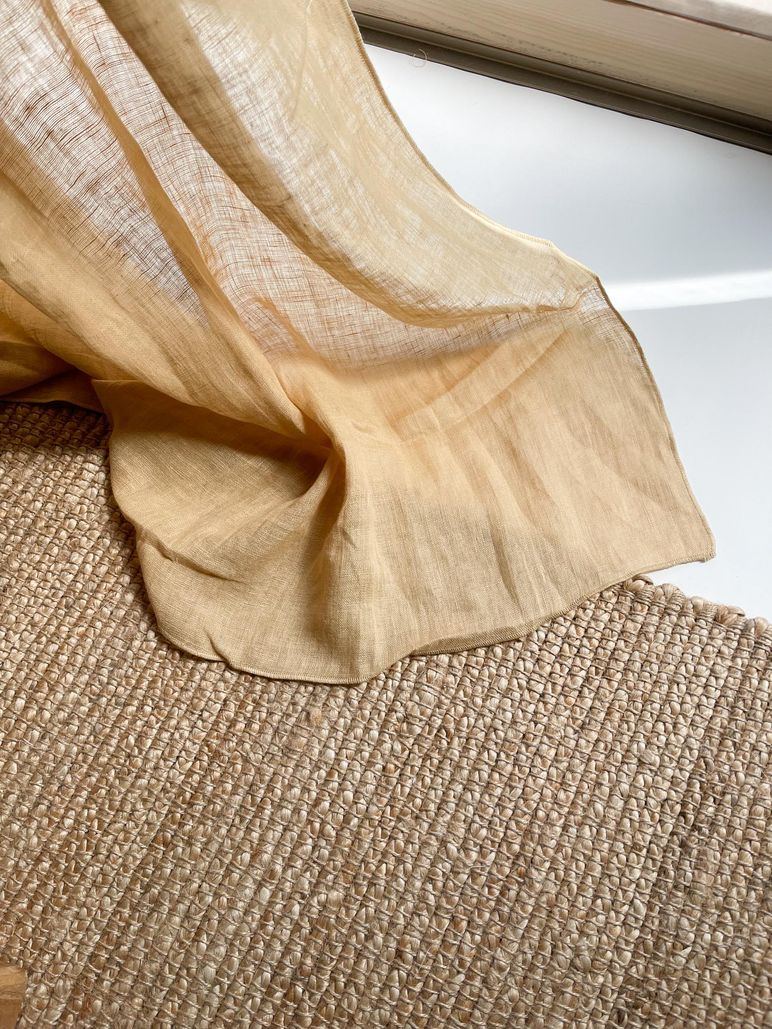 Rideau en gaze de lin lavé - Chameau Clair, 1 pièce