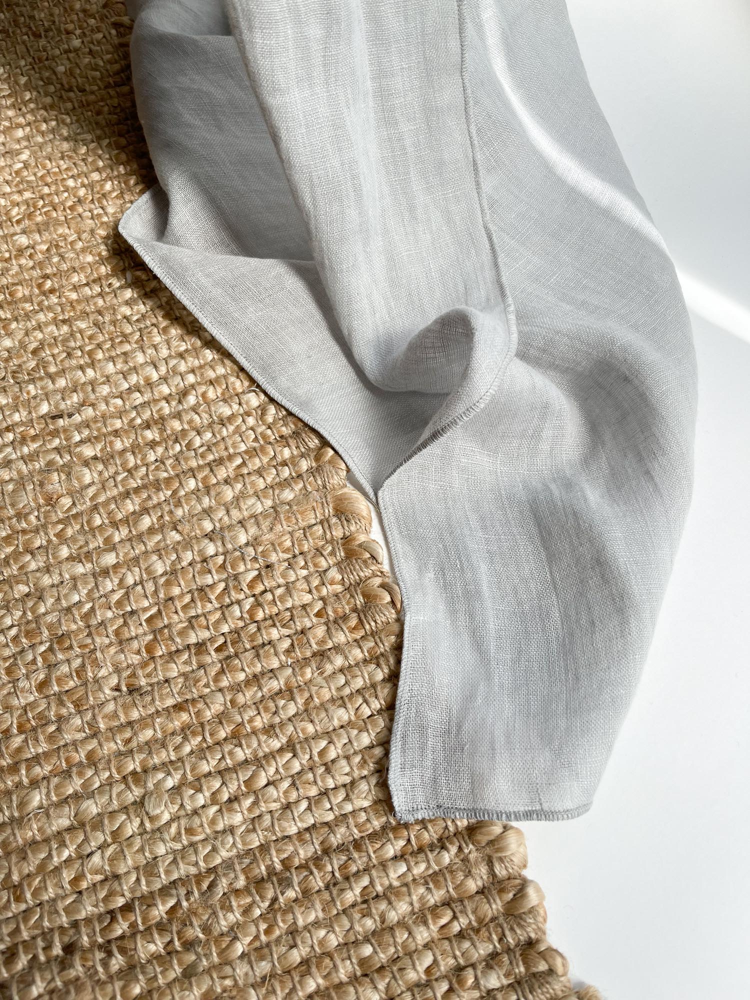 Rideau en gaze de lin lavé - Gris Clair, 1 pièce