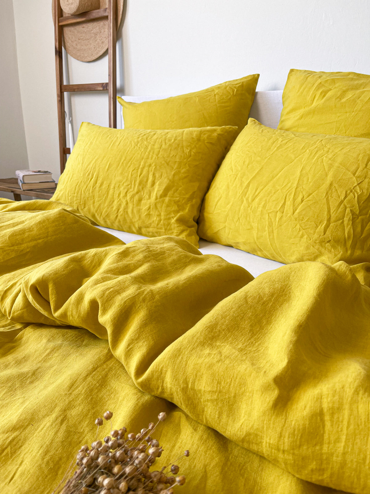 Housse de couette en lin - jaune chartreuse - Linen Notes