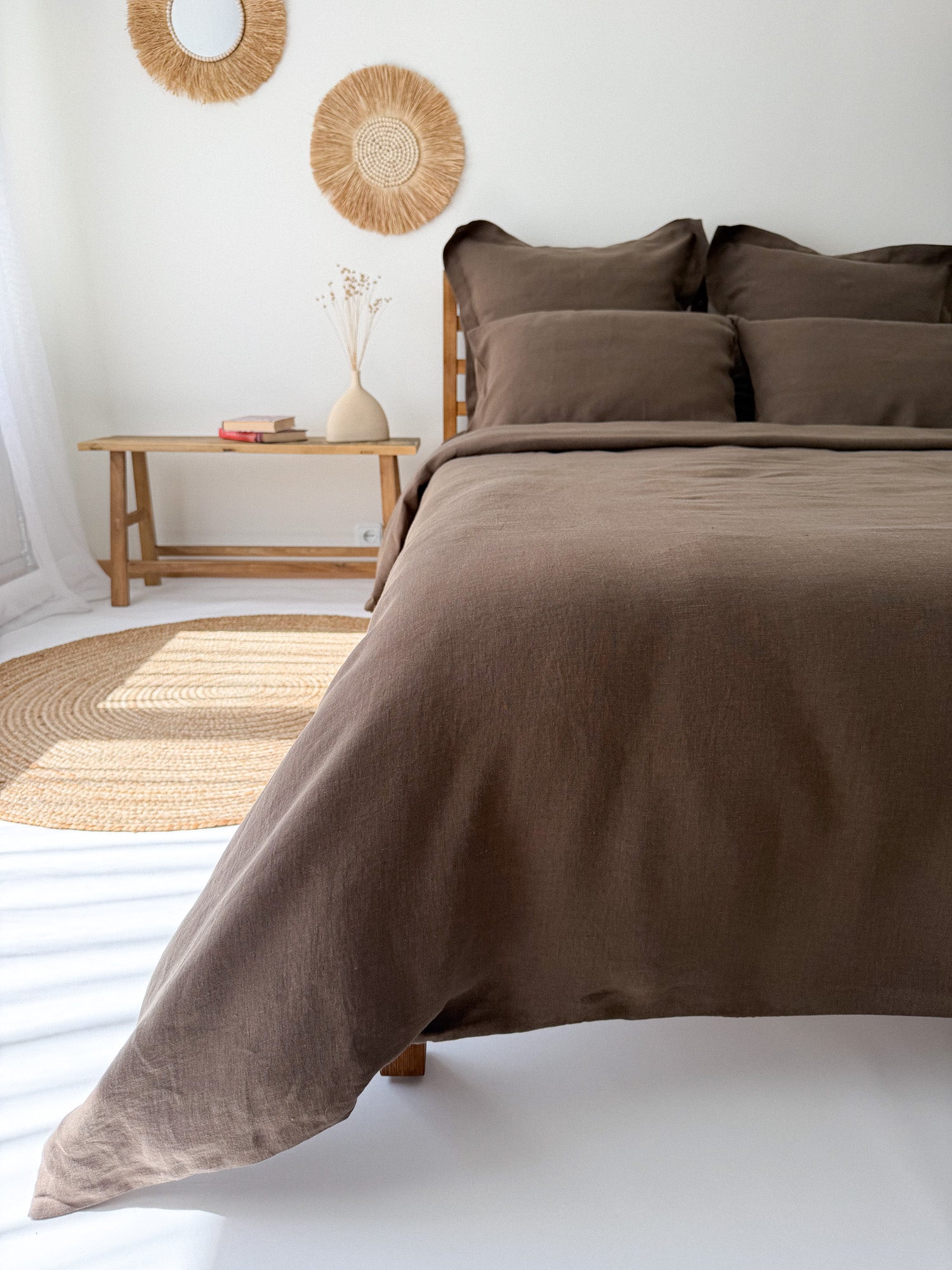 Housse de couette en lin - Marron
