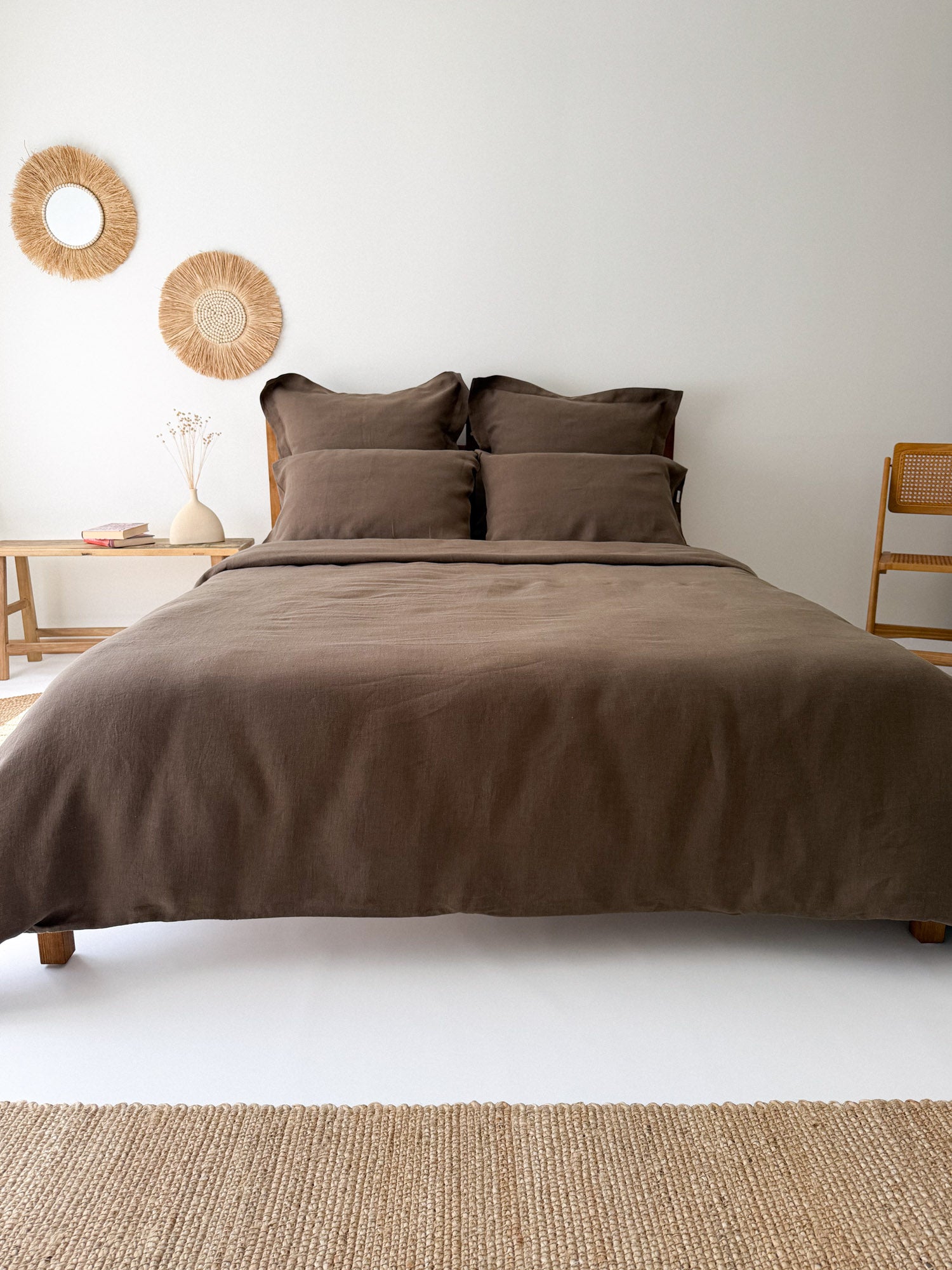 Housse de couette en lin - Marron