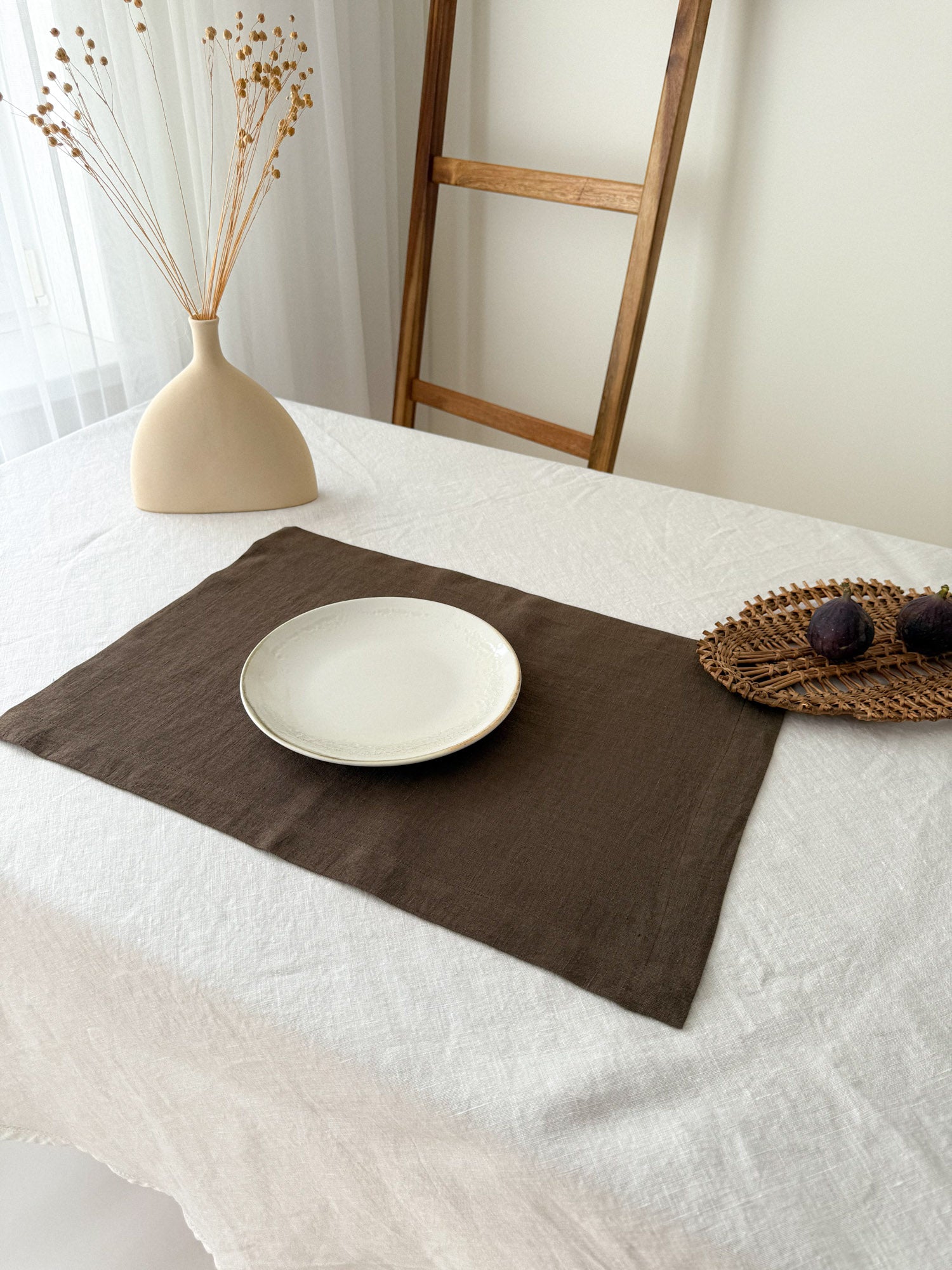 Set de table en lin marron