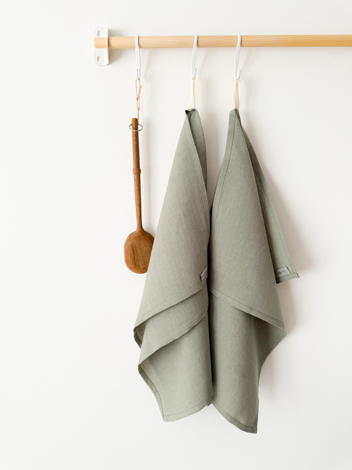 Torchon en lin - Vert Sauge