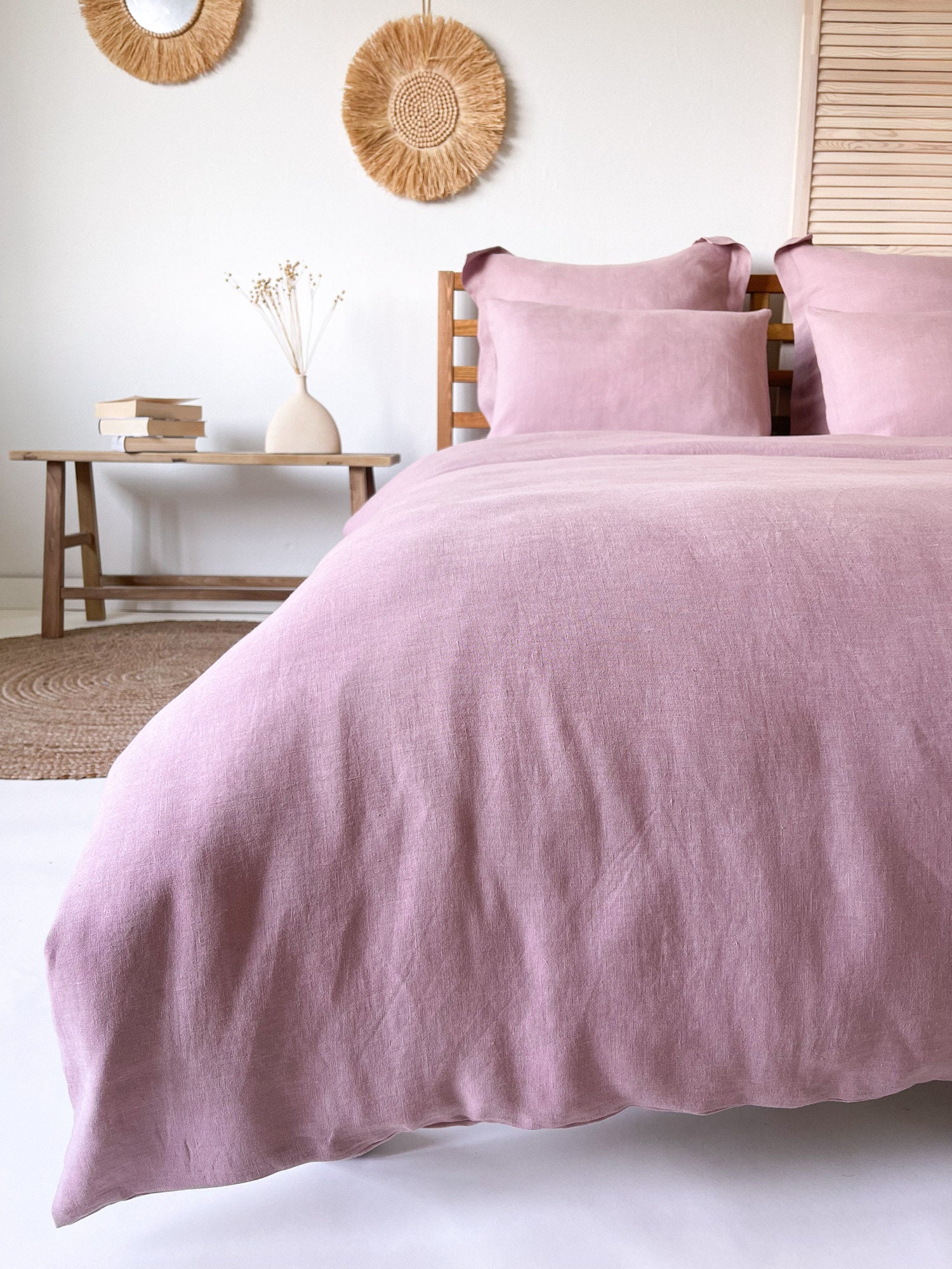 Parure de lit en lin - rose poussiéreux - Linen Notes
